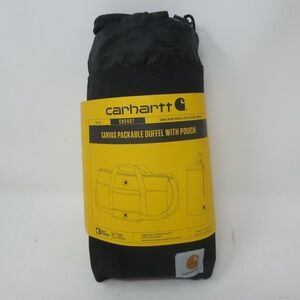 NEW Carhartt Canvas Packable Duffel with Pouch BLACK CB0407